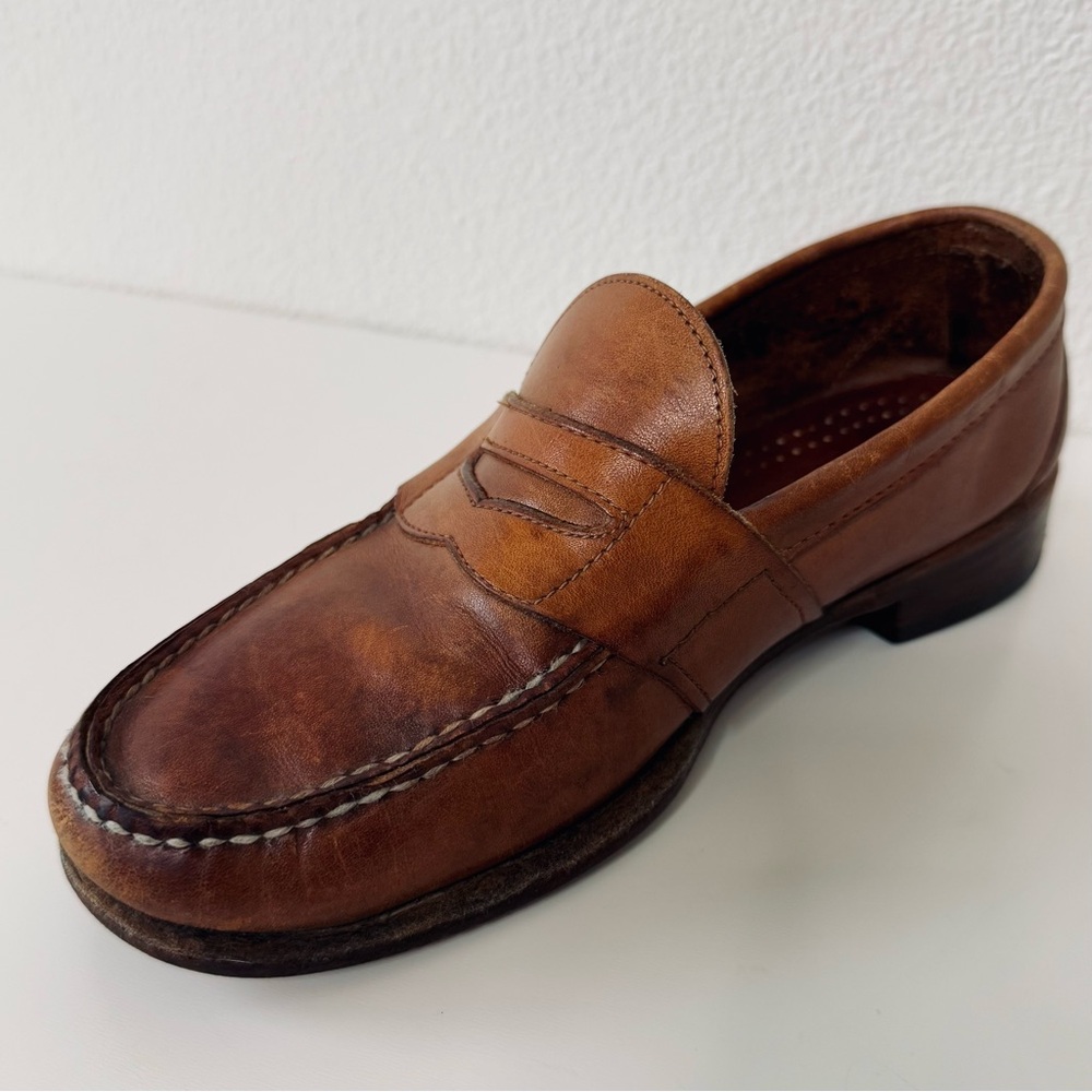 VINTAGE Cole Haan Made in USA Leather Penny Loafers Chestnut Brown-Men’s Size 8C - Picture 4 of 14